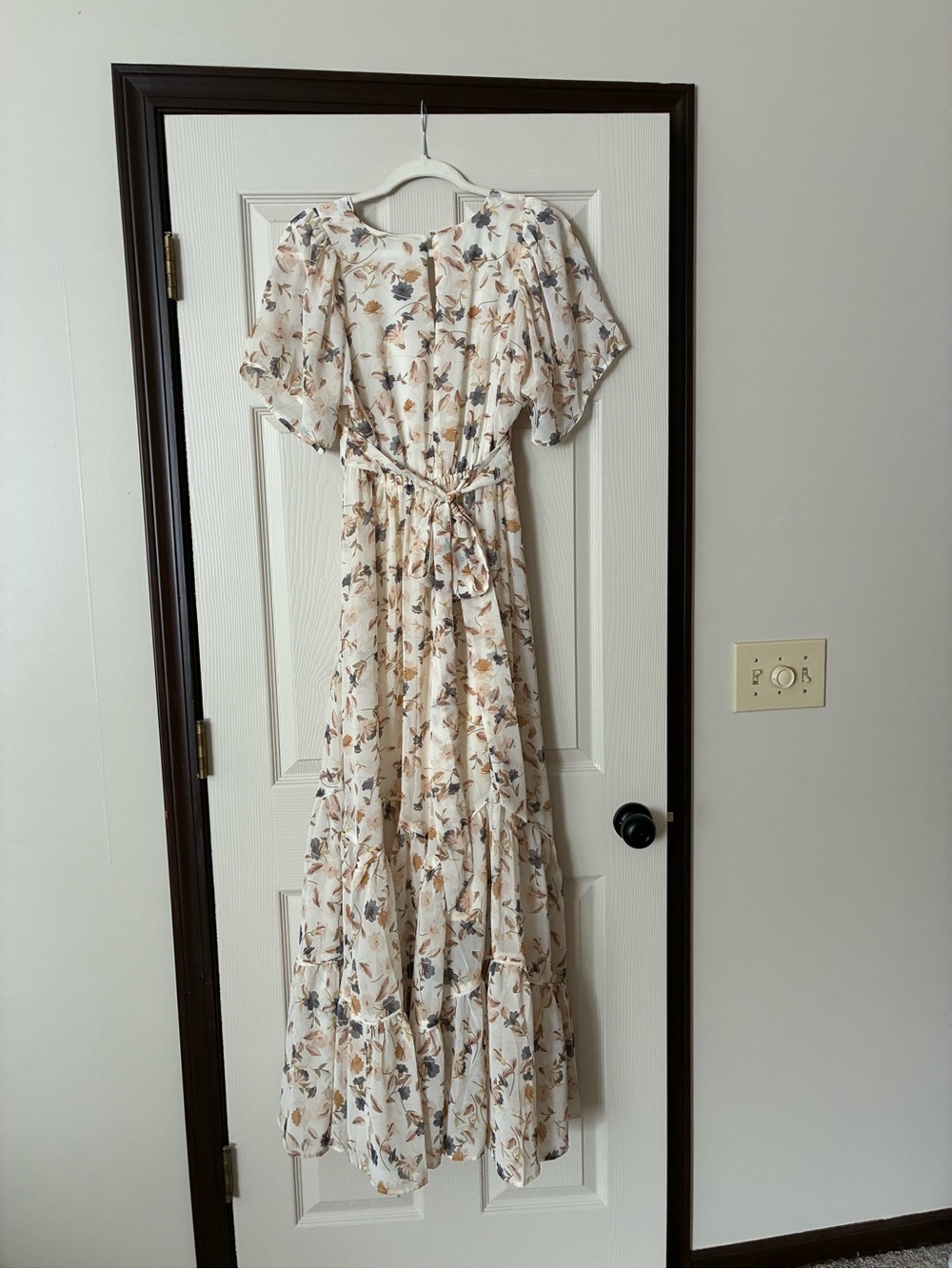 Baltic Born Cream Floral Maxi Dress with Flutter Sleeves - Picture 2 of 5